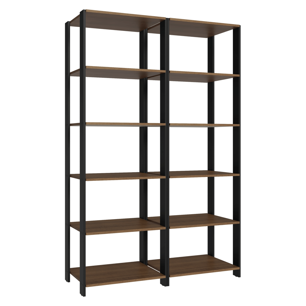 Armário Estante Multiuso para Oficina con 10 Niveles 118 cm Marrón/Negro