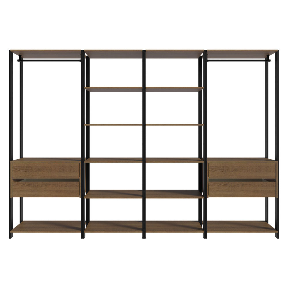 Armario Estante Organizador Multiuso 258 cm Marrón/Negro Madesa