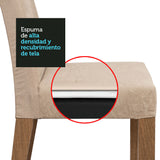 Juego de Comedor Avril con 4 Sillas - Tablero de Madera y Cristal