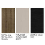 Juego de Comedor Perla con 4 Sillas - Tablero de Madera y Cubierta de Cristal Marrón/Crema/Negro