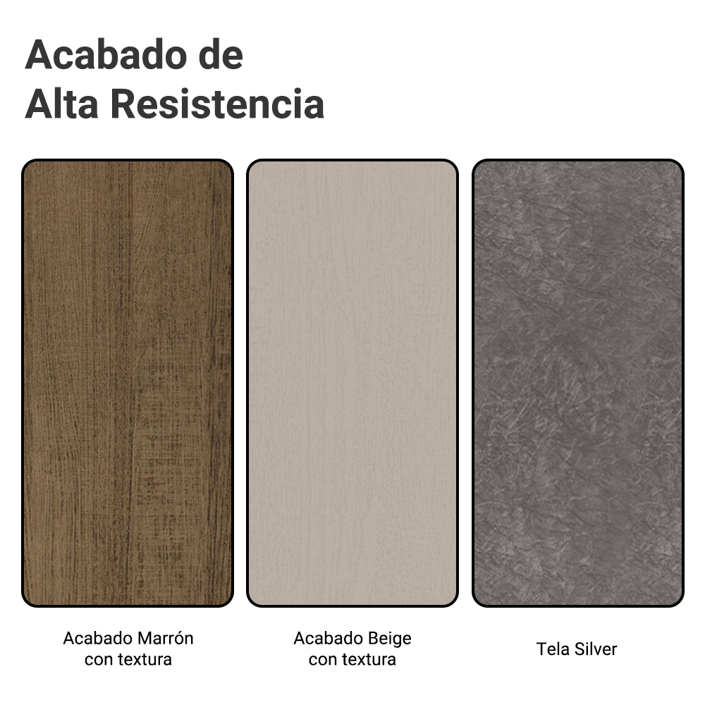 Juego de Comedor Alexis con 6 Sillas - Tablero de Madera y Cubierta de Cristal Marrón/Crema/Plateado