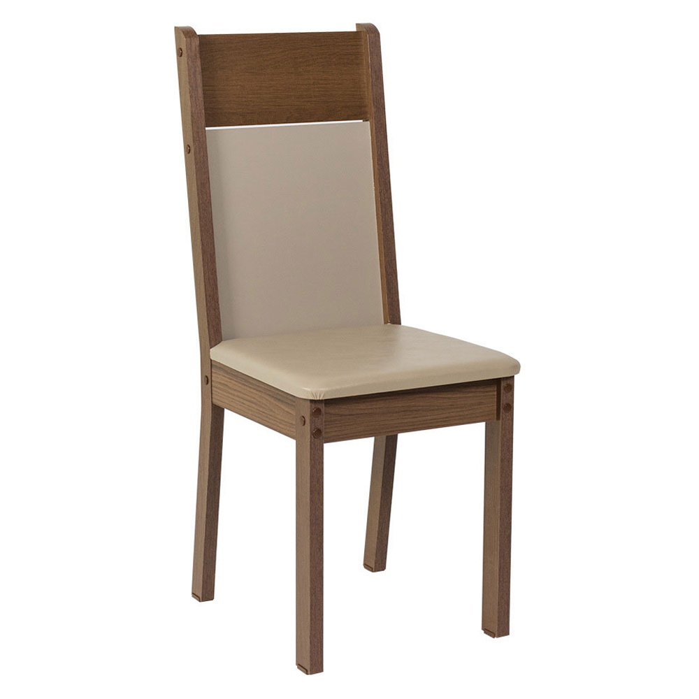 Juego de Comedor Augusta con 6 Sillas Marrón/Crema/Beige
