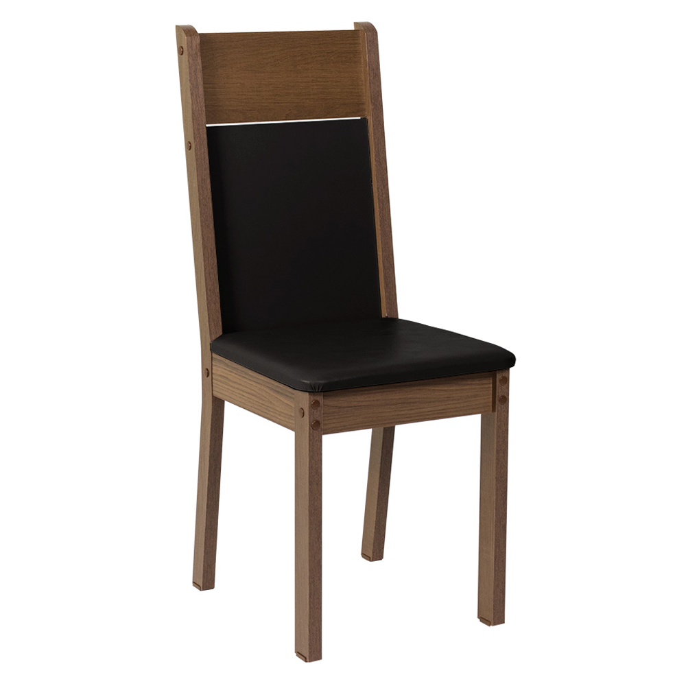 Juego de Comedor Augusta con 6 Sillas Negro/Marrón