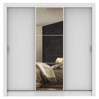 Clóset Monaco 3 Puertas Corredizas 1 Espejo Blanco 170 cm x 205 cm x 51 cm