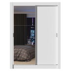 Clóset Denver 117 cm 2 Puertas Corredizas 1 Espejo Blanco Madesa