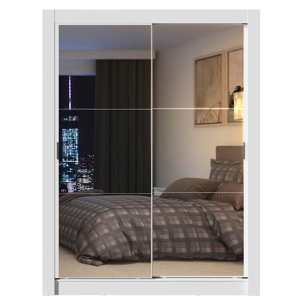 Closet Denver 2 Puertas Corredizas con Espejos Blanco 117 cm x 205 cm