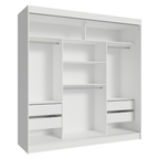Clóset Reno 3 Puertas Corredizas 2 Espejos Blanco/Marrón 180 cm x 205 cm x 54 cm