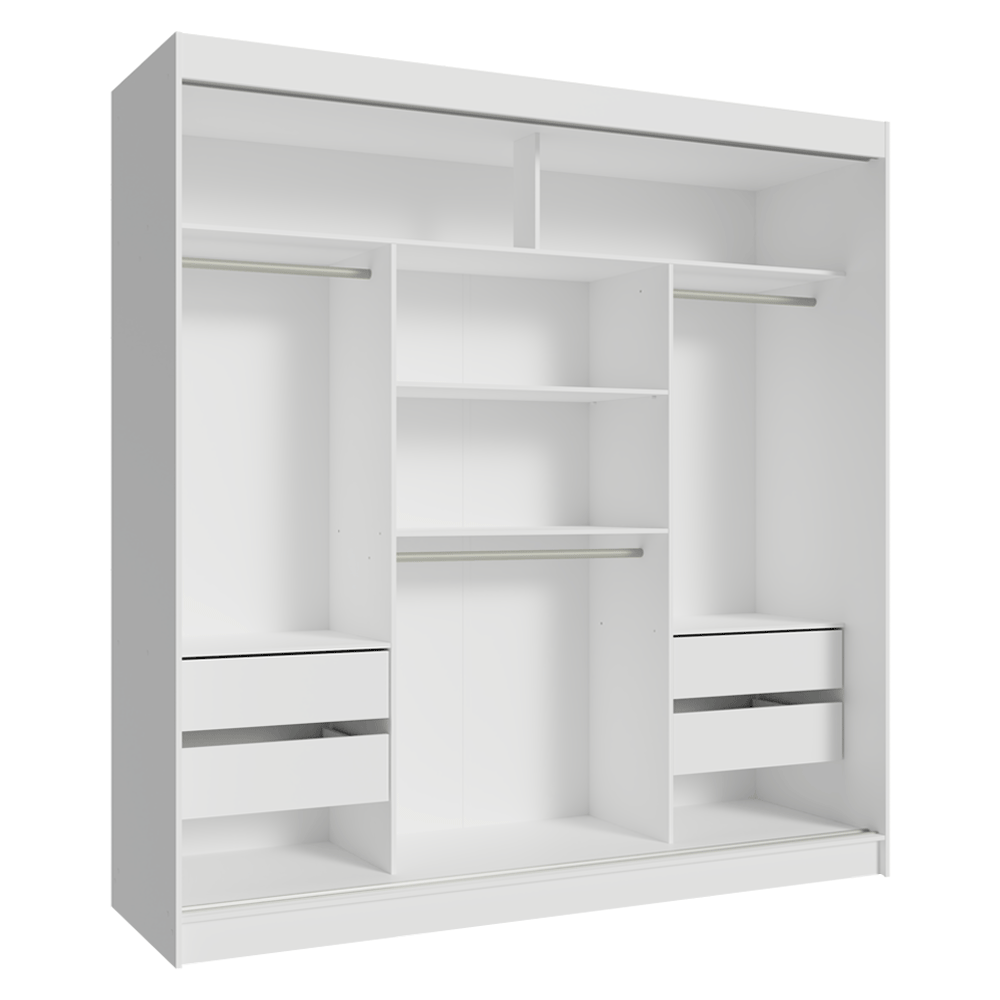Clóset Reno 3 Puertas Corredizas con Espejos Blanco/Marrón 180 cm x 205 cm x 54 cm