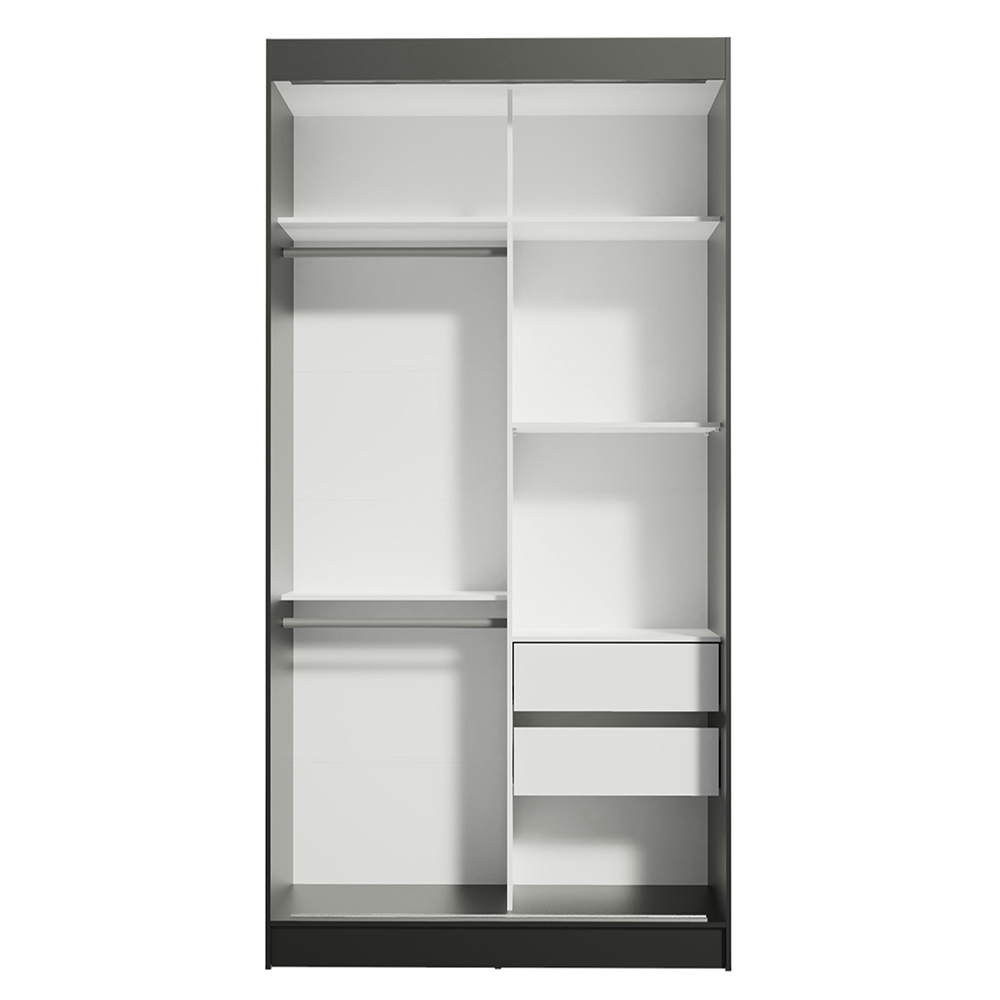 Clóset Tokio 2 Puertas Corredizas 1 Espejo Negro/Blanco 218 cm x 109 cm x 54 cm