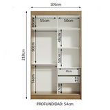 Closet Tokio 2 Puertas Corredizas 2 Cajones