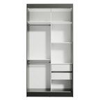 Clóset Tokio 2 Puertas Corredizas con Espejos Negro 218 cm x 109 cm x 54 cm