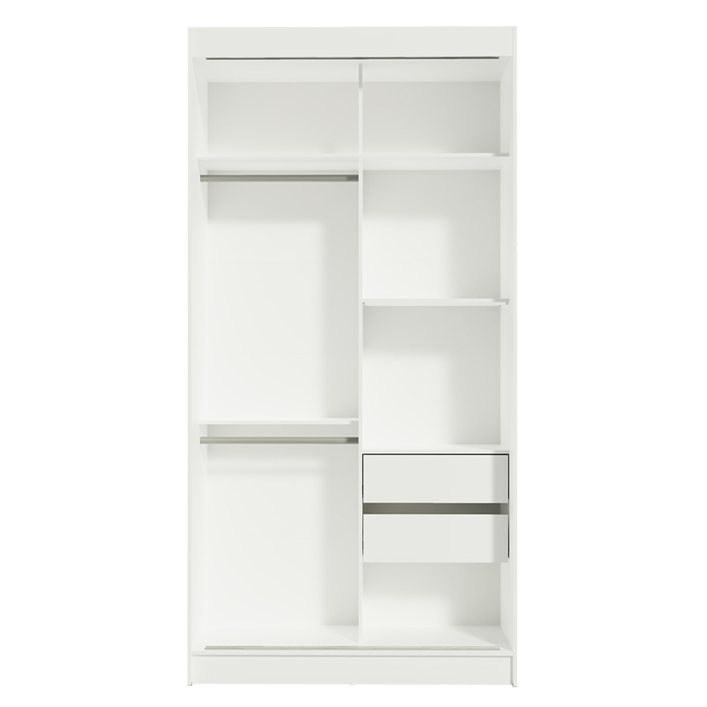 Clóset Tokio 2 Puertas Corredizas con Espejos Blanco/Marrón 218 cm x 109 cm x 54 cm