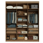 Closet Venus 6 Puertas 4 Cajones 2 Espejos MarrónBlanco
