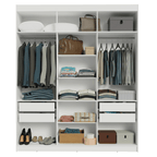 Closet Venus 6 Puertas 4 Cajones 2 Espejos BlancoNegro
