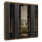 Closet Venus 8 Puertas 4 Cajones 2 Espejos MarrónNegro