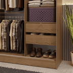 Closet Max 2 Puertas Corredizas 1 Espejo Marrón 183 cm x 119 cm x 54 cm