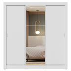 Clóset Nobre 3 Puertas Corredizas 1 Espejo Blanco 205 cm x 170 cm x 51 cm