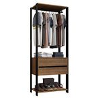 Clóset Abierto Valencia con 2 Cajones Marrón/Negro 180 cm x 70 cm