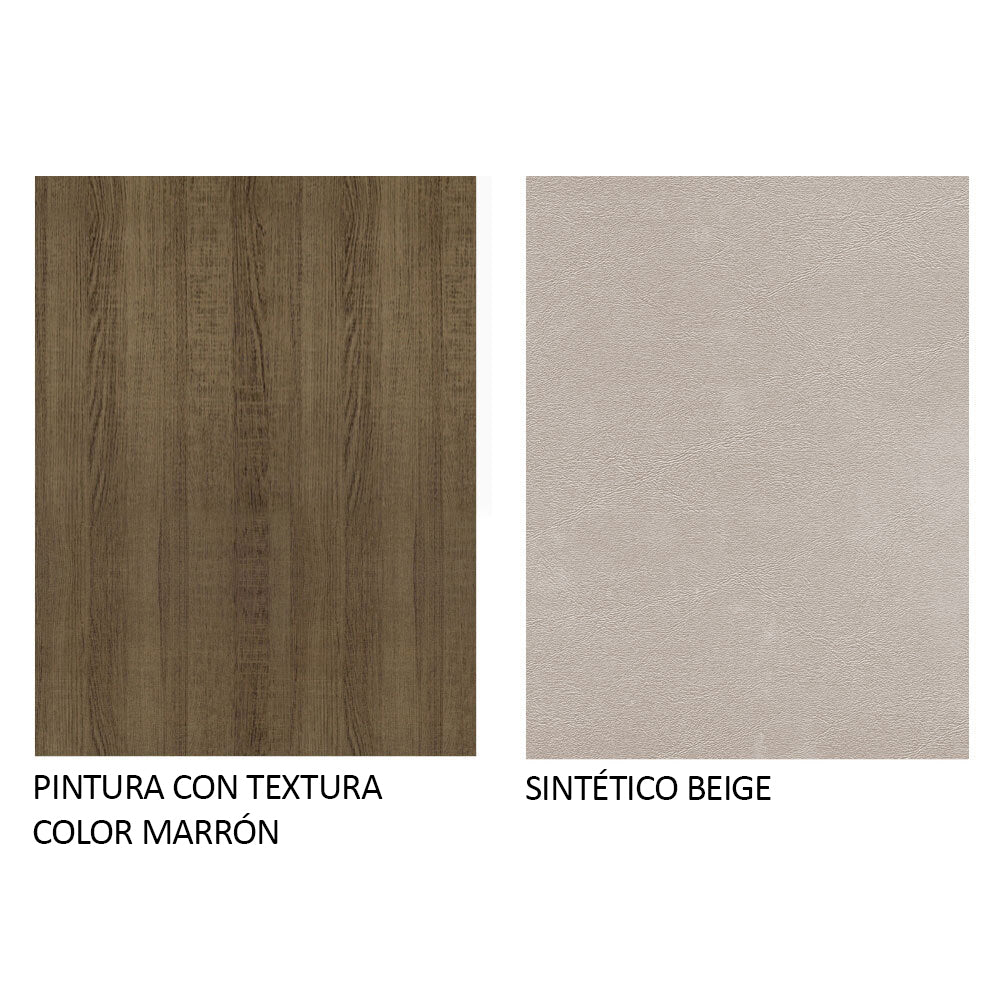 Juego de Comedor Tina con 4 Sillas Marrón/Beige