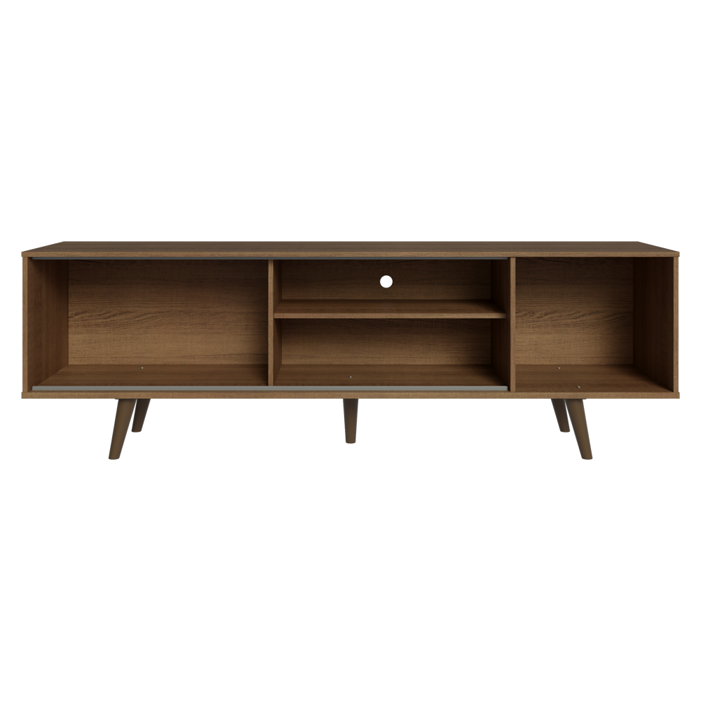 Centro de Entretenimiento Mesa para TV Dubai Hasta 65 Pulgadas Marrón/Negro (Patas Marrón)