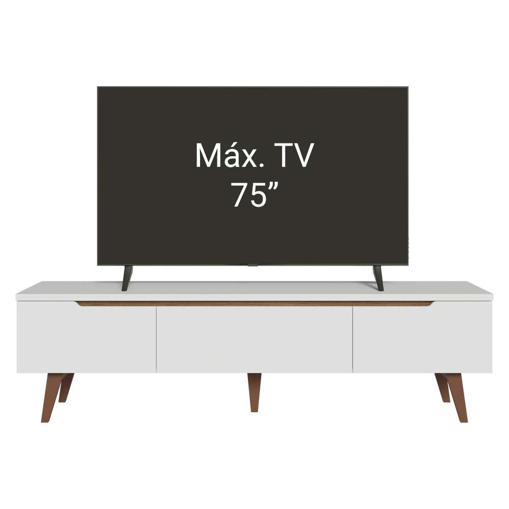 Centro de Entretenimiento Mesa para TV Reims Hasta 75 Pulgadas Blanco
