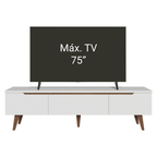 Centro de Entretenimiento Mesa para TV Reims Hasta 75 Pulgadas Blanco