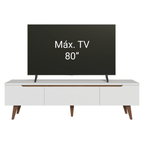 Centro de Entretenimiento Mesa para TV Doha Hasta 80 Pulgadas Blanco