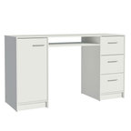 Escritorio de Oficina Alaska 137 cm 1 Puerta 3 Cajones Blanco Madesa