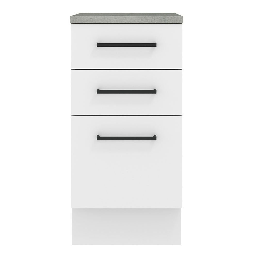 Mueble de Cocina Bajo Agata 3 Cajones 40 cm x 60 cm con Encimera Blanco