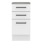 Mueble de Cocina Bajo Agata 3 Cajones 40 cm x 60 cm con Encimera Blanco