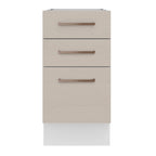 Mueble de Cocina Bajo Agata 3 Cajones 40 cm x 60 cm sin Encimera Blanco/Crema