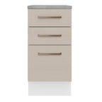 Mueble de Cocina Bajo Agata 3 Cajones 40 cm x 60 cm con Encimera Blanco/Crema