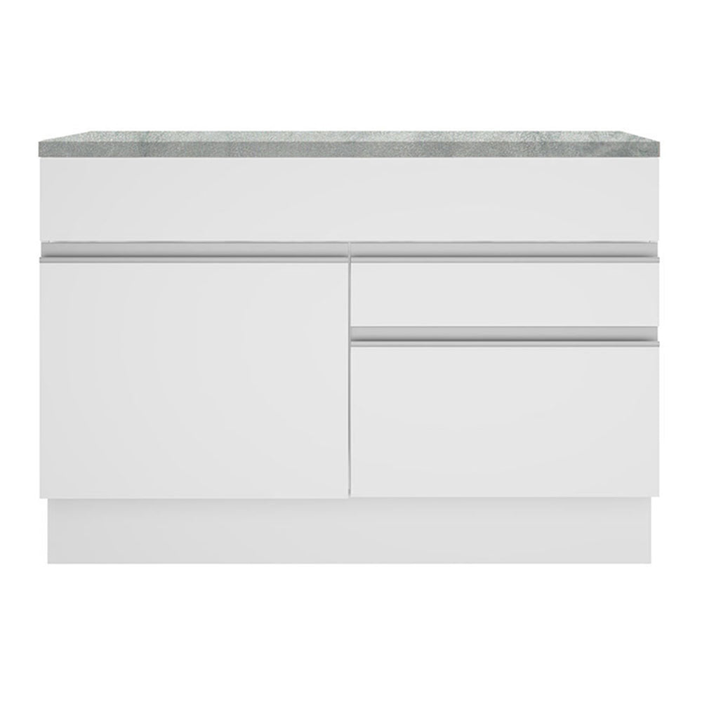 Mueble de Cocina Bajo Glamy 1.20 m 1 Puerta 2 Cajones con Encimera Blanco