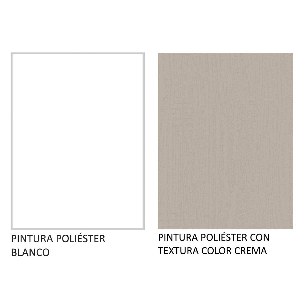 Mueble de Cocina Bajo Agata 1.20 m 2 Puertas 3 Cajones con Encimera Blanco/Crema