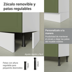 Mueble de Cocina Bajo Vik 1.20 m 2 Puertas 3 Cajones Blanco/Verde