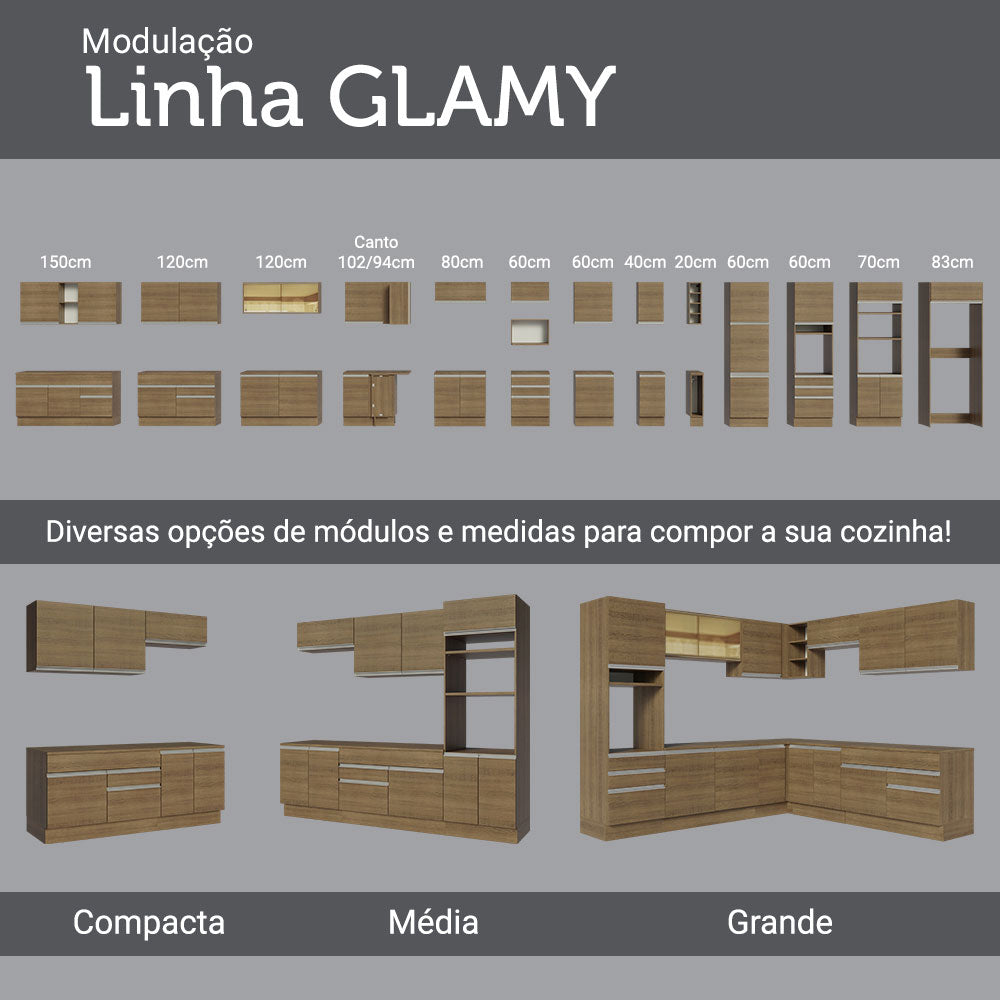 Mueble de Cocina Bajo Glamy 1.50 m 2 Prts 2 Cajones con Mesón de Acero