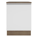 Mueble de Cocina Bajo Glamy 60 cm 1 Puerta Marrón/Blanco