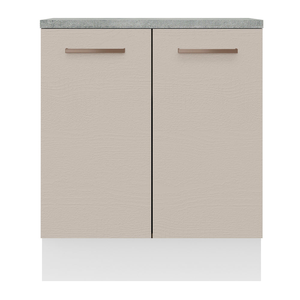 Mueble de Cocina Bajo Agata 70 cm 2 Puertas Blanco/Crema