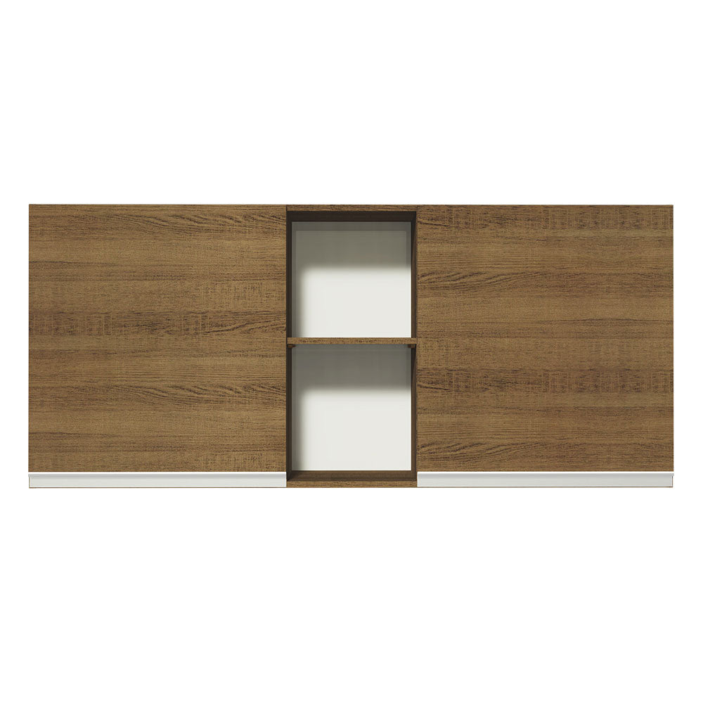 Mueble de Cocina Superior Glamy 1.50 m 2 Puertas 2 Nichos Centrales Marrón