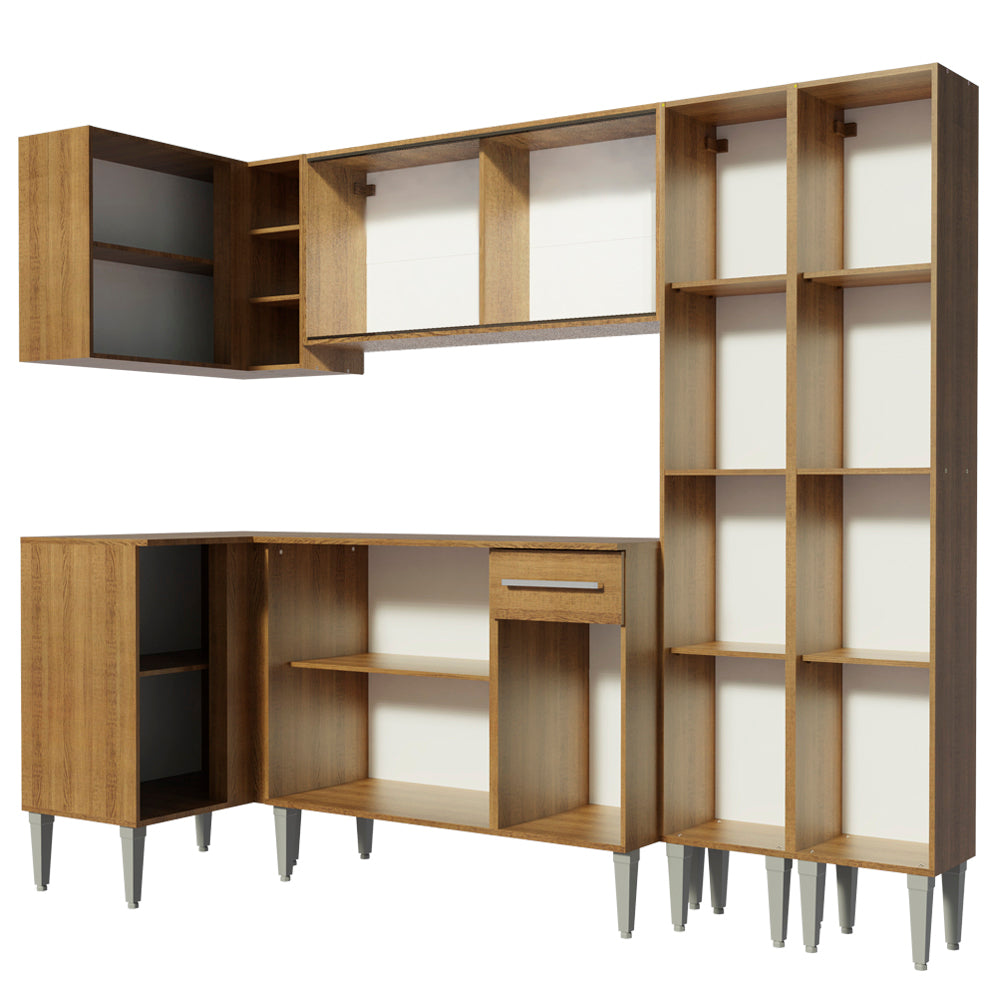 Cocina Integral de Esquina Emilly Line 2.90 m Marrón