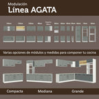 Cocina Integral Agata 1.20 Metros Blanco/Gris 02