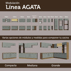 Cocina Integral Agata 1.20 Metros Marrón/Gris 02