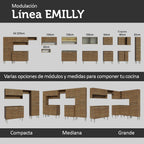 Cocina Integral Emilly 1.40 m con Mesón de Acero Marrón 07