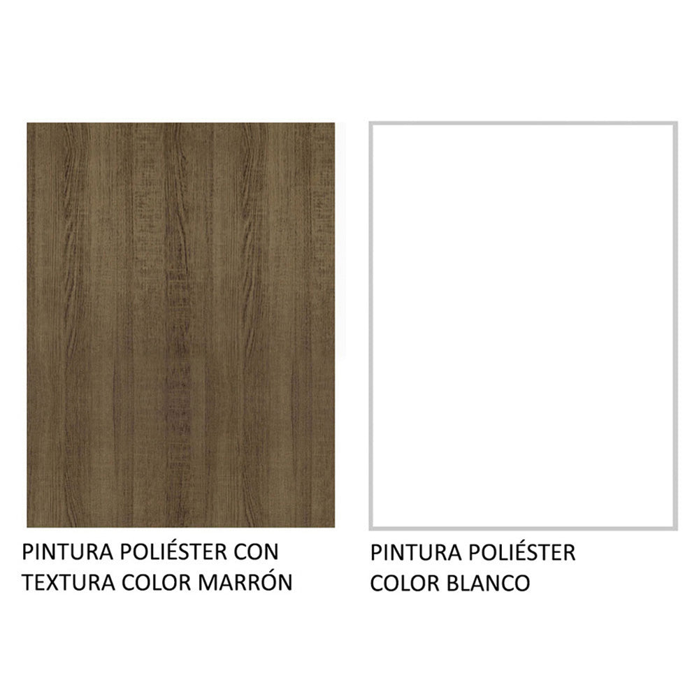 Cocina Integral Emilly Fit 2.30 Metros Marrón/Blanco