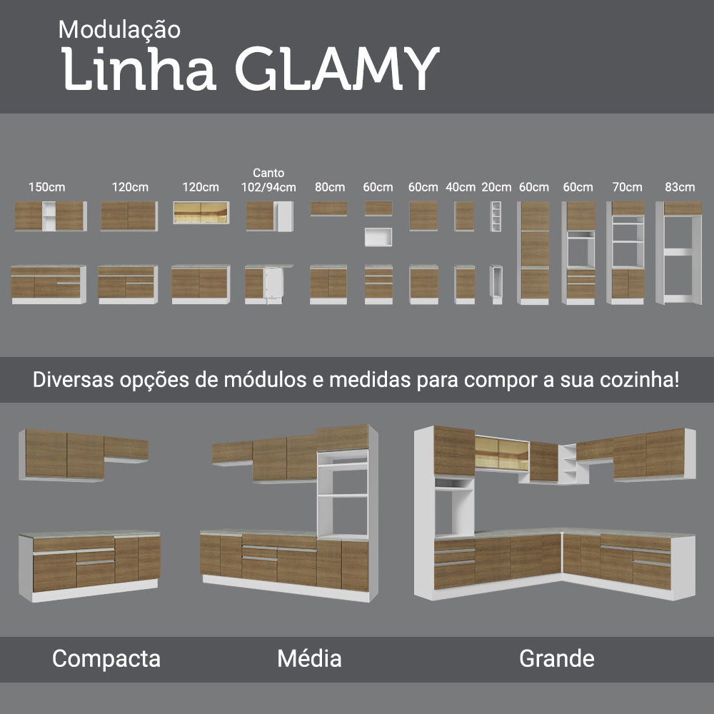 Cocina Integral Glamy 1.50 m con Mesón de Acero 03