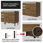 Kit 2 Muebles de Cocina Bajo Glamy 2.00 Metros Marrón