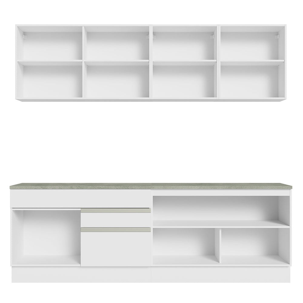 Cocina Integral Glamy 2.40 m con Encimeras Blanco 06