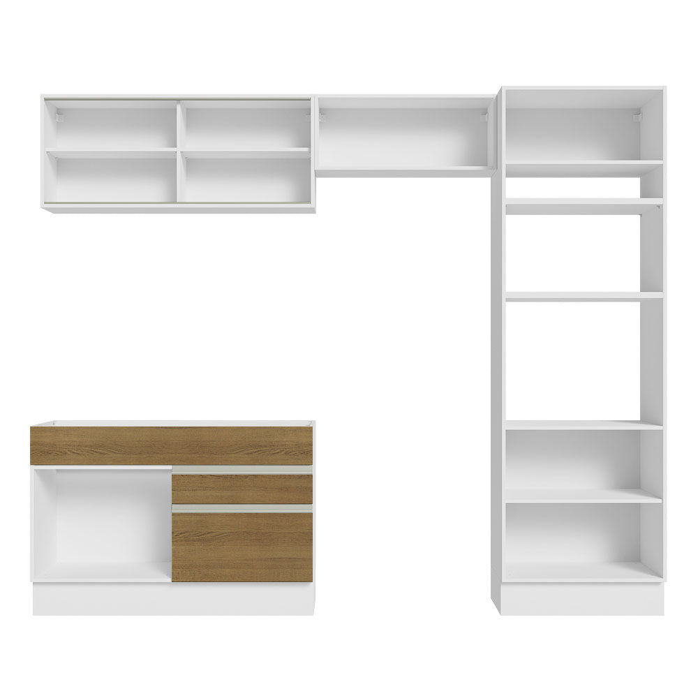Cocina Integral Glamy 2.70 Metros Blanco/Marrón 12