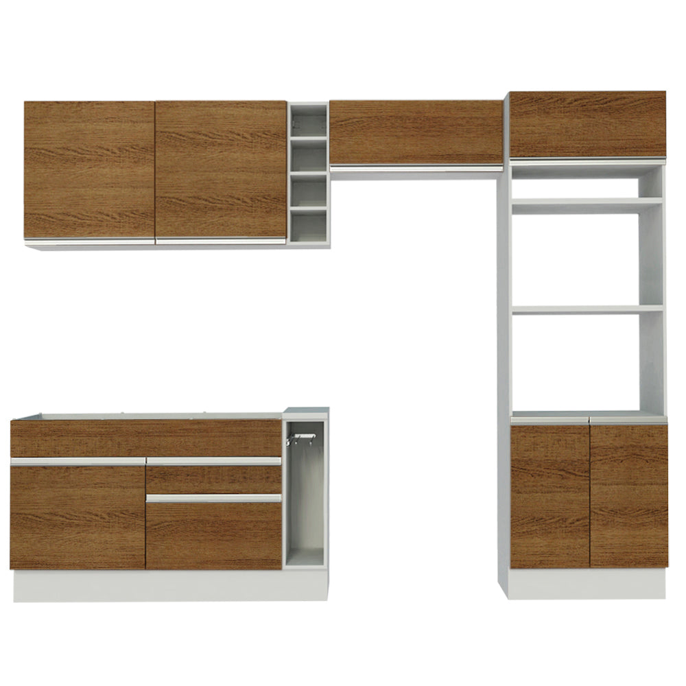 Cocina Integral Cristal 2.90 Metros Blanco/Marrón 10