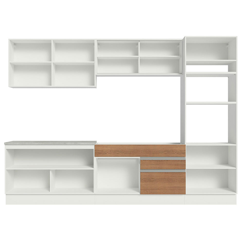 Cocina Integral Glamy 3.10 Metros Blanco/Marrón 01
